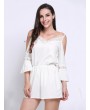 Women Off Shoulder Puff Sleeve Lace Jumpsuit