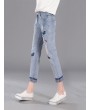 Butterfly Embroidered Hole Harem Jeans