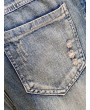 Embroidered Number Casual Loose Harem Jeans