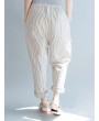 Loose Drawstring Waist Stripe Print Casual Harem Pants