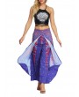 Boho Print Wide Leg Yoga Purple Pants