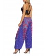 Boho Print Wide Leg Yoga Purple Pants