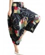 Leisure Loose Folk Print Pocket Harem Women Pants