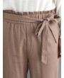 Solid Color Elastic Tie Waist Loose Casual Pants