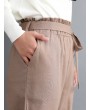 Solid Color Elastic Tie Waist Loose Casual Pants