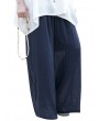 Casual Loose Elastic Waist Cotton High Waist Pants For Women