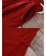 Side Splited Solid Color Tassels Elastic Waist Vintage Pants