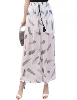 Printed Loose Chiffon Wide Leg Pants