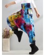 Casual Loose Printed Elastic Waist Women Wide Leg Pants