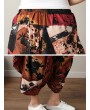 Ethnic Print Loose Irregular Elastic Waist Vintage Pants