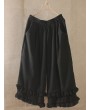 Sweet Solid Color Ruffled Elastic Waist Wide Leg Capris