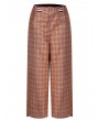 Casual Plaid Elastic Waist Women Woolen Wide Leg Pants