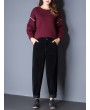 Casual Pure Color Pockets High Waist Pants For Women