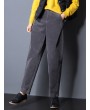 Casual Pure Color Pockets High Waist Pants For Women