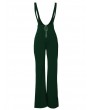 Wide Leg High Waist Front Zipper Suspenders Pants