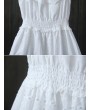 White Lace Embroidered Off Shoulder Mid-Long Dresses