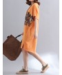 Casual Women Printed Short Sleeve Loose Dresses