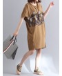 Casual Women Printed Short Sleeve Loose Dresses