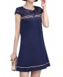 Women Patchwork Elegant Short Sleeve Mini Dresses