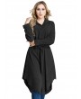 Long Sleeve Pure Color Buttons Shirt Dresses For Women