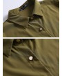 Long Sleeve Pure Color Buttons Shirt Dresses For Women