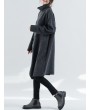 Women Turtleneck Split Pure Color Long Sleeve Casual Loose Dresses