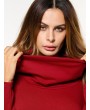 Casual Pure Color Turtleneck Long Sleeve Pockets Women Dresses