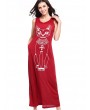 Casual Cat Print Sleeveless O-neck Women Maxi Dress