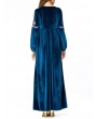 Islam Muslim Winter Velvet Print Long Sleeve Long Dress