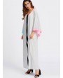 Women Contrast Color Long Sleeve Loose Long Maxi Dresses