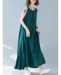 Sleeveless Solid Color Loose Maxi Dress For Women