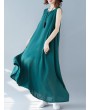 Sleeveless Solid Color Loose Maxi Dress For Women