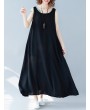 Sleeveless Solid Color Loose Maxi Dress For Women