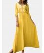 Bohemian V-Neck Long Sleeve Floor Length Maxi Dress