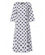 Polka Dots Print Short Sleeve Pockets Maxi Dress