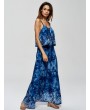 Bohemian Print Spaghetti Strap V-neck Maxi Dress For Women