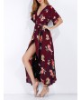 Bohemian Half Sleeve Side Split V-neck Maxi Dresses