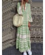 Patchwork Stripe Print Long Sleeve Maxi Dress For Women