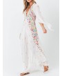 Bohemian Print Deep V Neck Maxi Dress