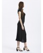 Lace Insert Spliced Side Split Sexy  Women Party Dress