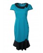 Sexy Round Neck Short Sleeve Slim Fishtail Party Elegant Women Dress