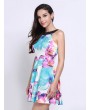 Casual Ladies Floral Print Halter Neck Dress