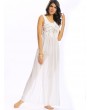 Woven Sexy Tassels Backless Sleeveless Slit O Neck Maxi Dress