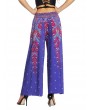 Boho Print Wide Leg Yoga Purple Pants