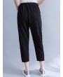 Casual Stripe Drawstring Waist Women Pants