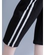 Casual Stripe Drawstring Waist Women Pants