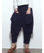 Casual Print Patchwork Elastic Waist Women Harem Pants