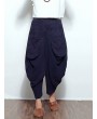 Casual Print Patchwork Elastic Waist Women Harem Pants