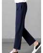 Casual Pure Color Elastic Waist Women Pants With Pockets