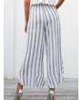 Vintage Vertical Striped Pleated Broad Leg Pants